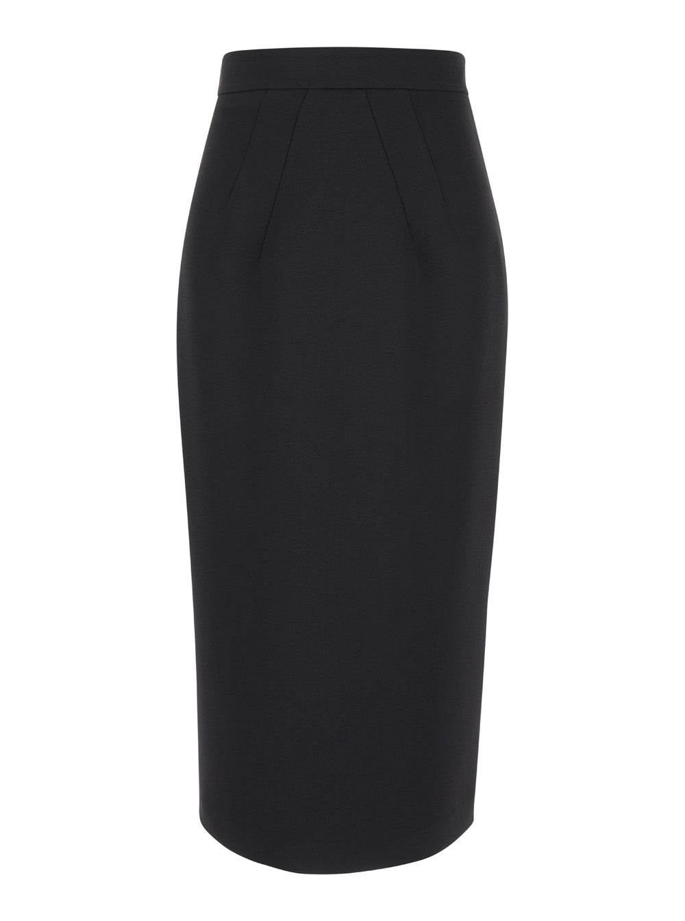 Midi Black Pencil Skirt Fabric Woman