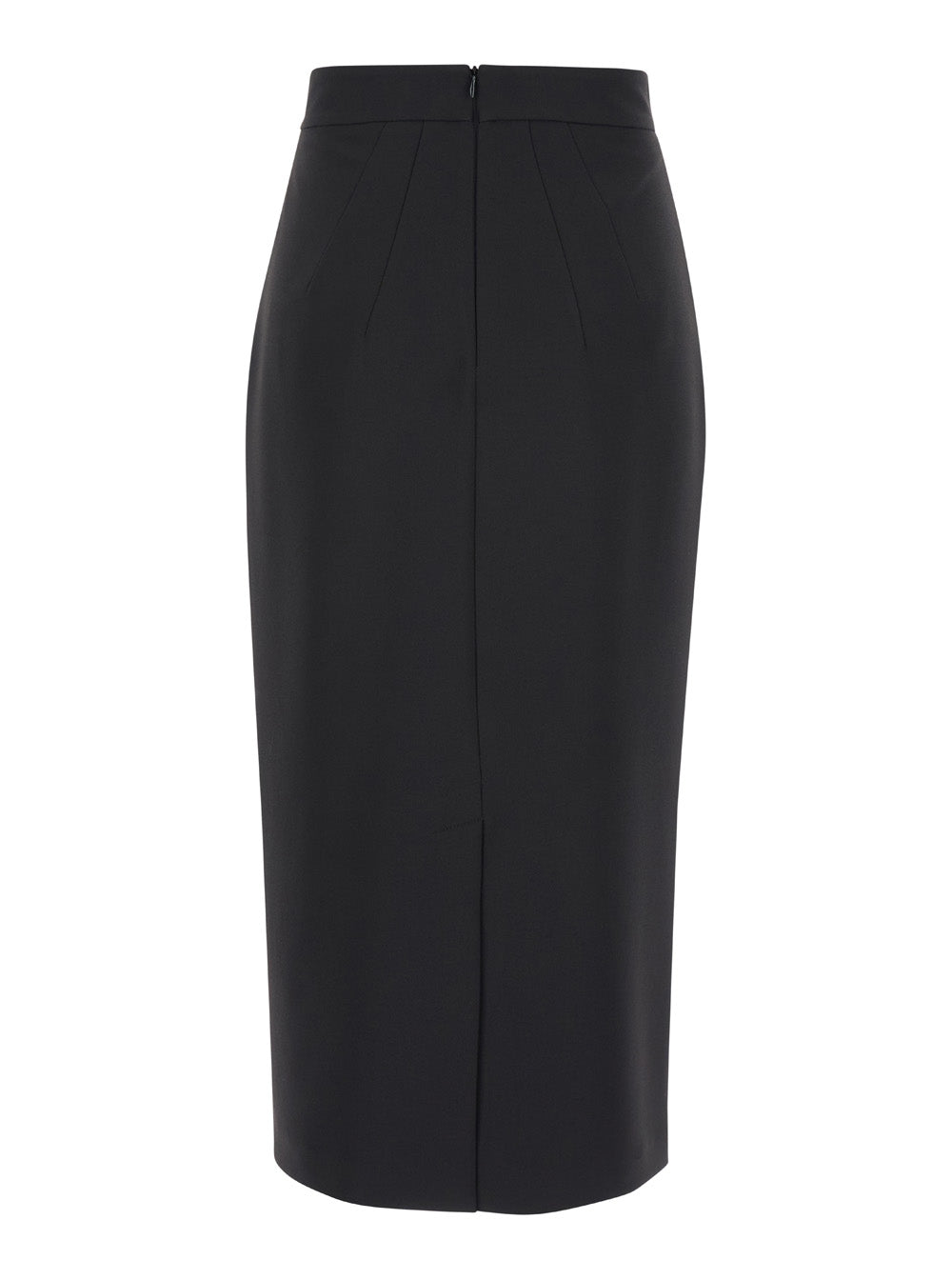 Midi Black Pencil Skirt Fabric Woman