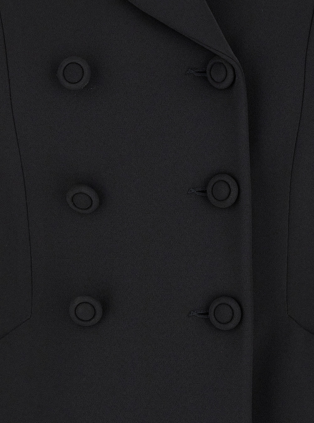 Black Double-Breasted Jacket With Peak Revers Fabric Woman Blazers