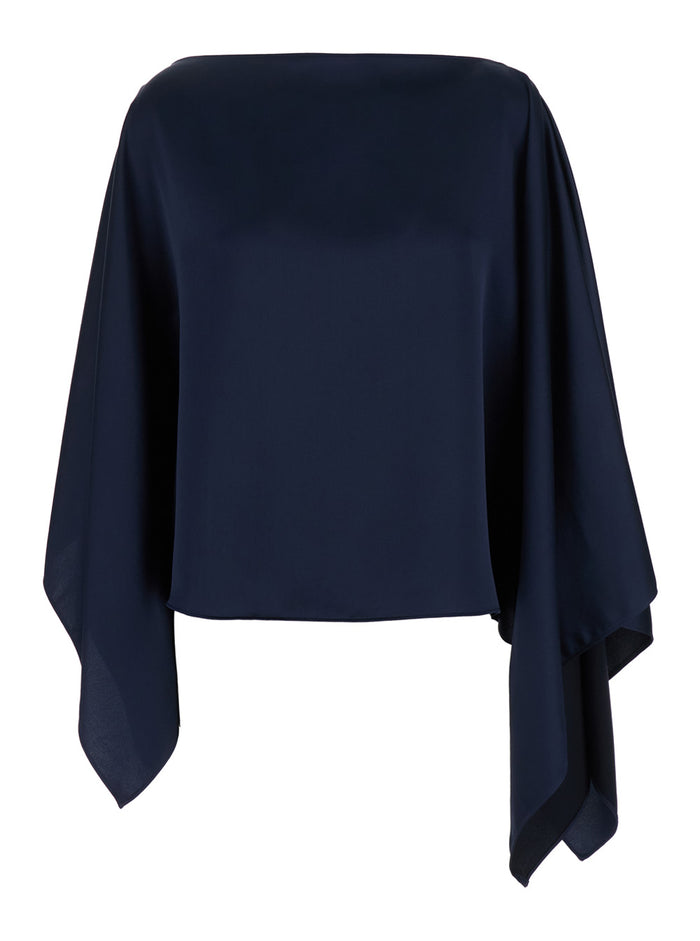 Blue Stole in Lightweight Fabric Woman Blu Polyester Scarfs And Foulards