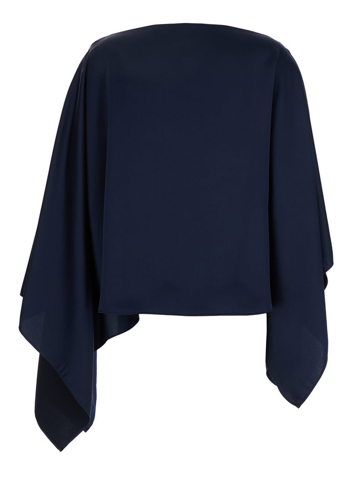 Blue Stole in Lightweight Fabric Woman Blu Polyester Scarfs And Foulards