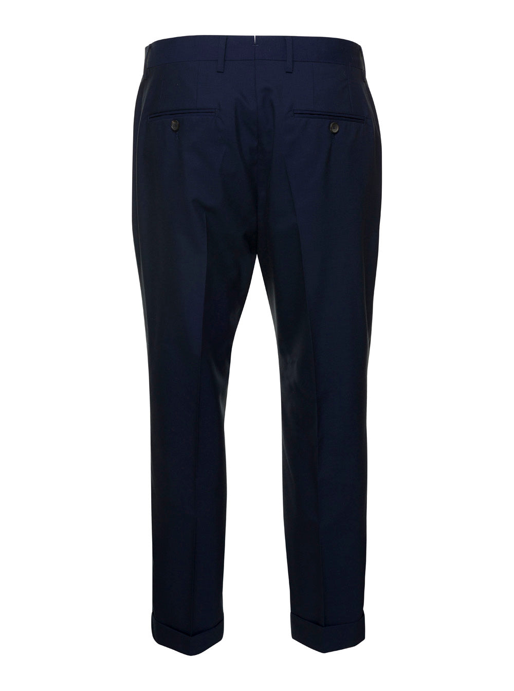 Blue Tailored Trousers in Wool Blend Man Blu Virgin Cotton
