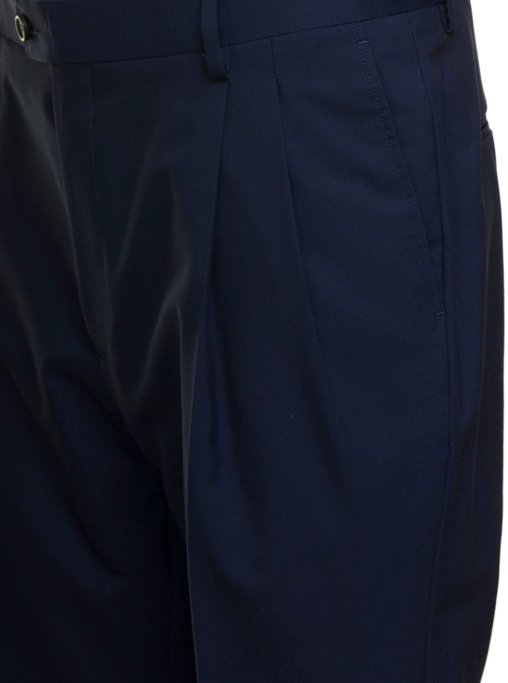 Blue Tailored Trousers in Wool Blend Man Blu Virgin Cotton