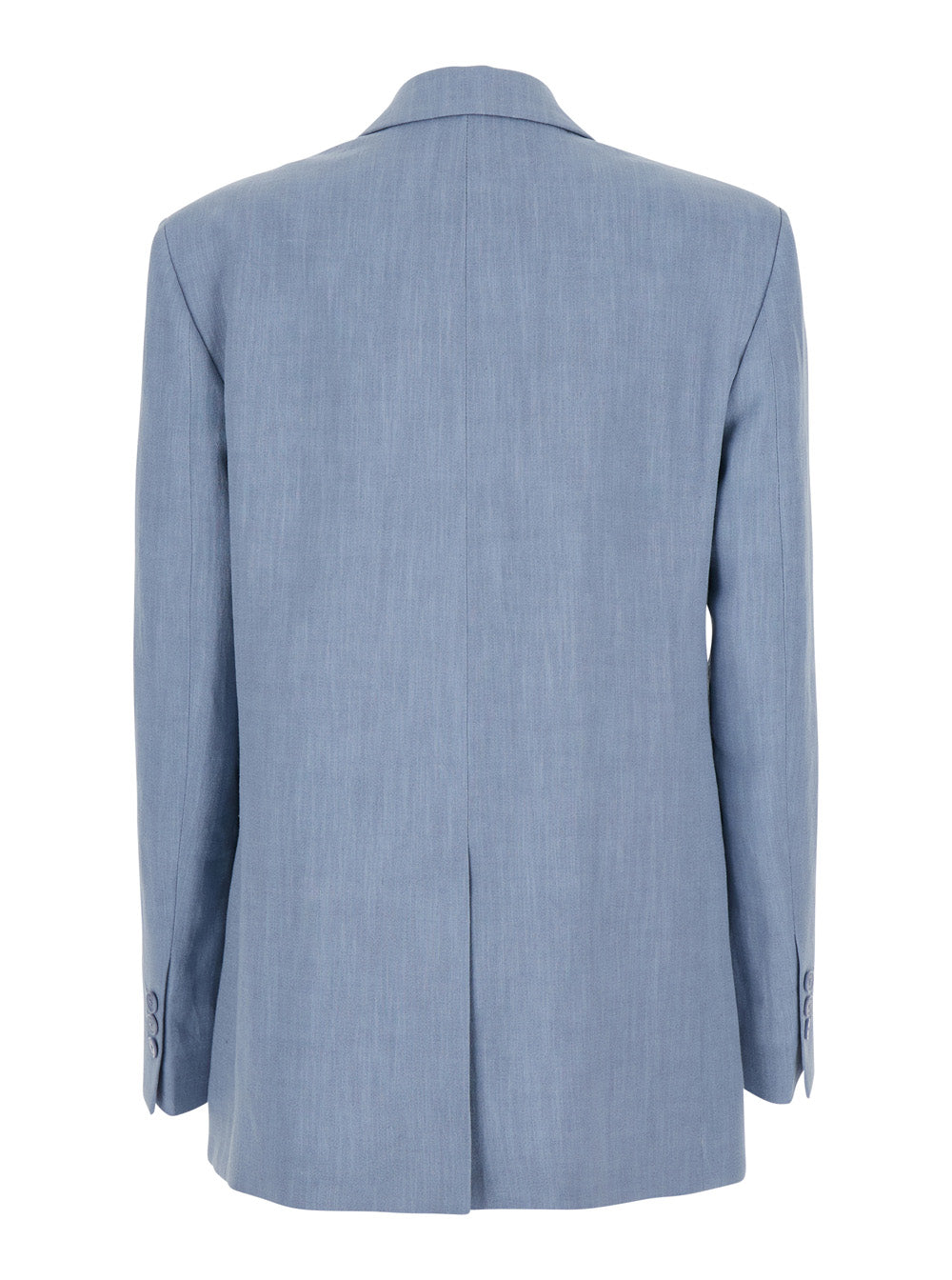 Light Blue Jacket With Classic Lapels And Chest Pocket Fabric Woman Blazers
