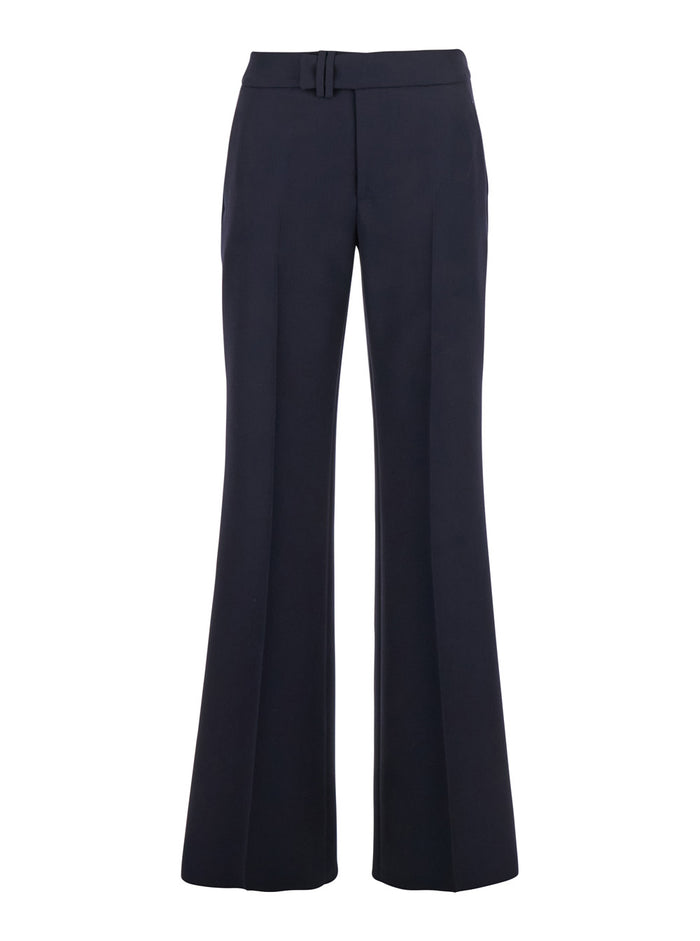 Sabine Blue Pants Virgin Wool And Cashmere Blend Woman Blu Kashmir Trousers