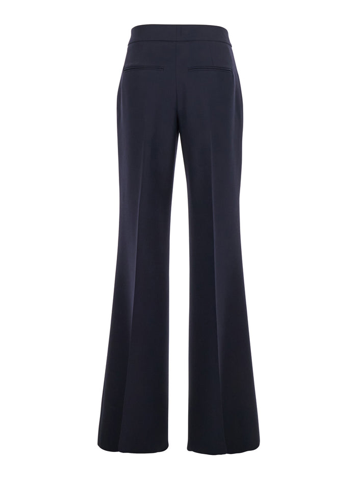 Sabine Blue Pants Virgin Wool And Cashmere Blend Woman Blu Kashmir Trousers