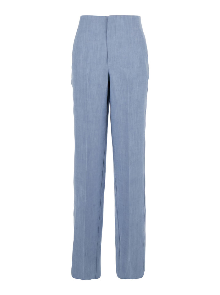 Colorado Light Blue Pants With Maxi Pocket Applied On The Back Fabric Woman Trousers