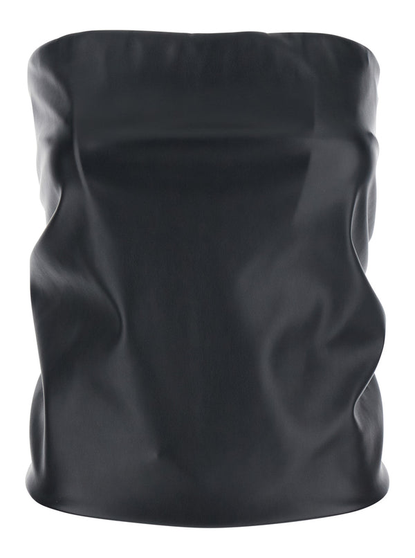 Black Bandeau Top With V-Neck Polyester Tops