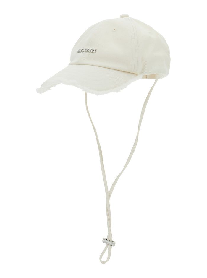 Le Casquette Artichaut White Hat with Drawstring in for Men Cotton And Gloves