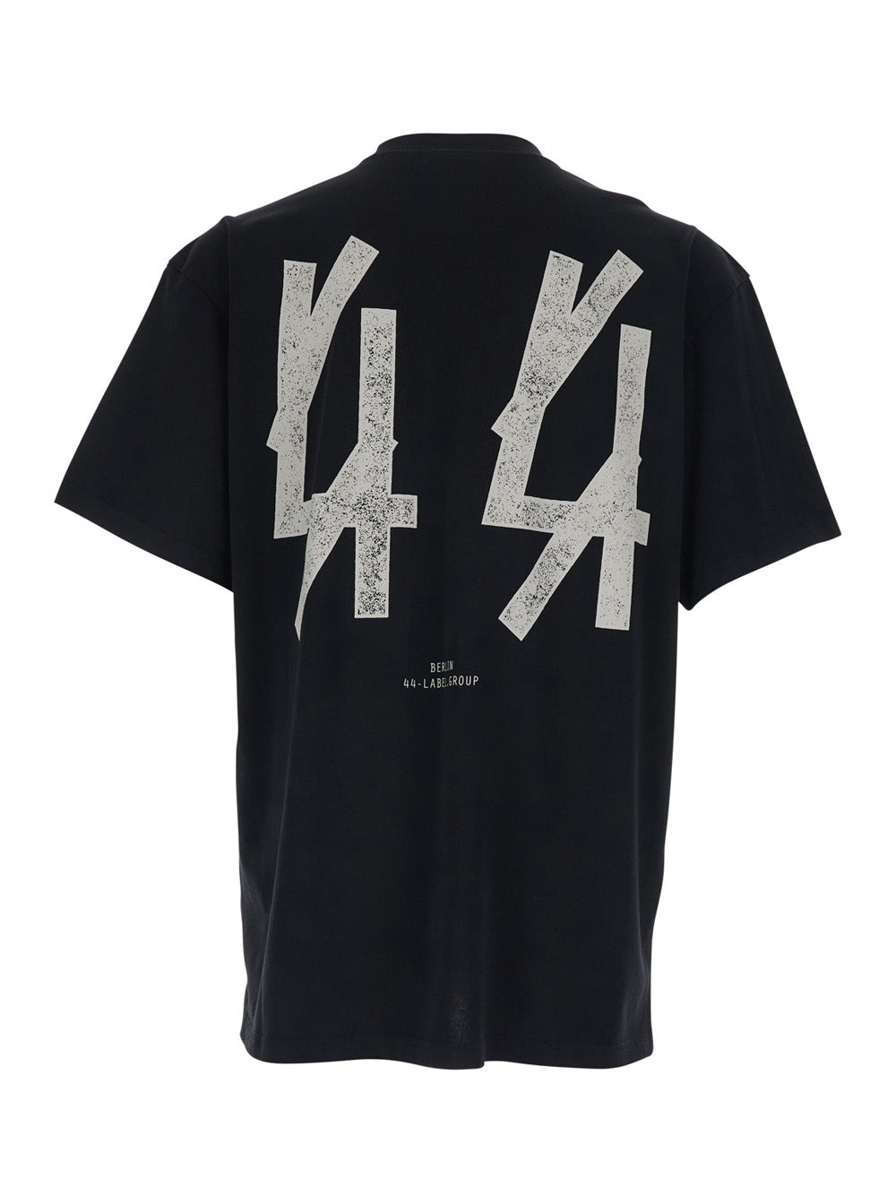 Crew Neck T-shirt with Maxi Logo on Front and Back in Black Cotton for Men Tshirts Polo Shirts