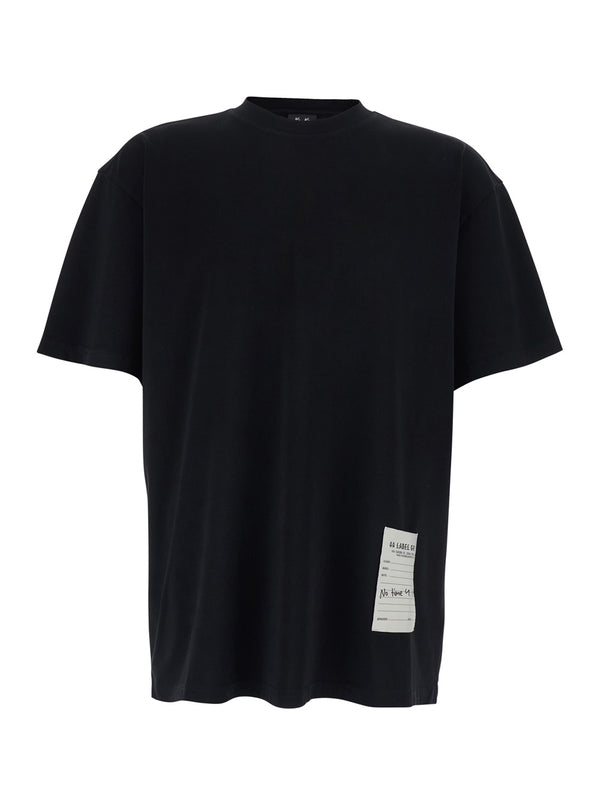 T-Shirt Crew Neck Black Cotton T-shirts