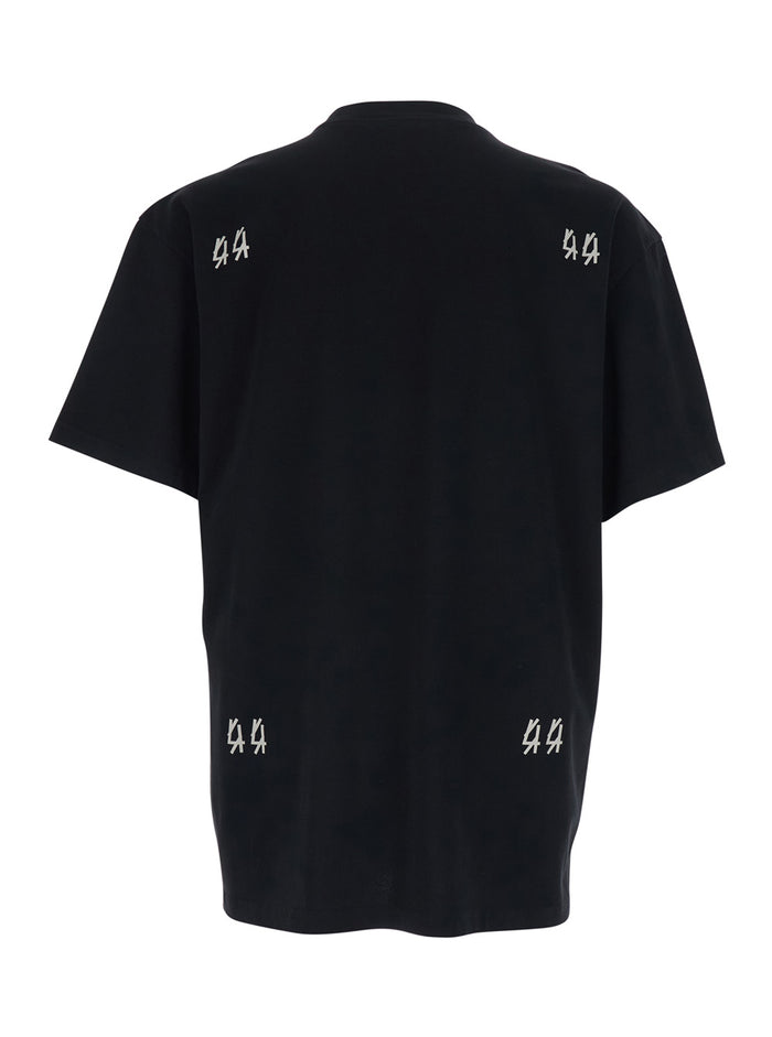 T-shirt B0030556FA706P748 Crew Neck with Logo on Front and Back in Black Cotton for Men Tshirts Polo Shirts