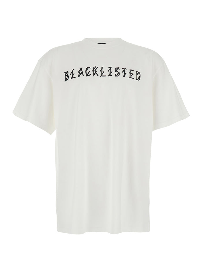T-shirt Bianca with maxi logo on the front and back in Mens Cotton White Tshirts Polo Shirts