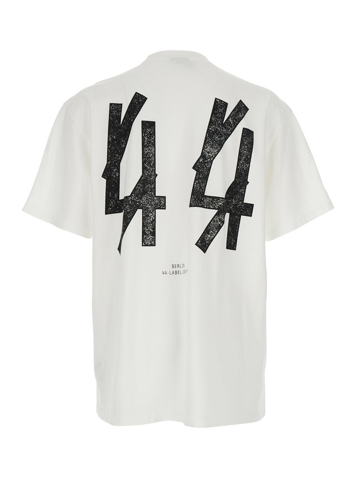 T-shirt Bianca with maxi logo on the front and back in Mens Cotton White Tshirts Polo Shirts