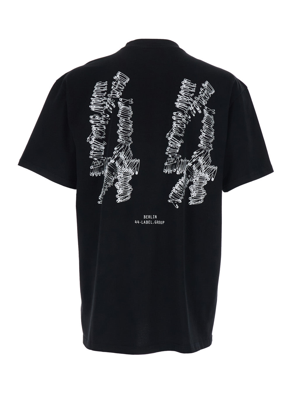 Black T-shirt with Logo on the Front and Maxi Back - Cotton Men Tshirts Polo Shirts