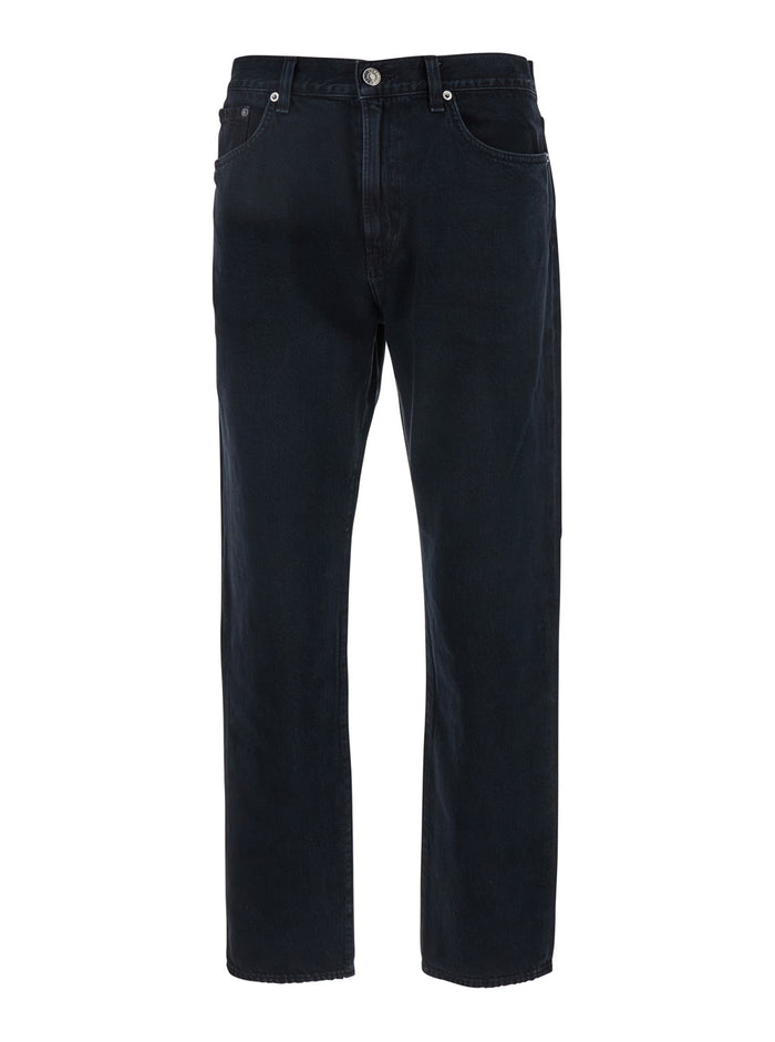 Jeans Curtise with Logo Patch on the Back in Black Denim for Men Regenerative Cotton