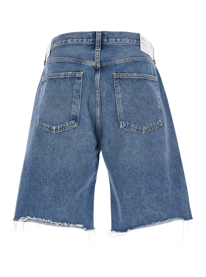 Anson Blue Shorts with Welt Pocket on the Front in Regenerative Cotton for Men Blu And Bermuda