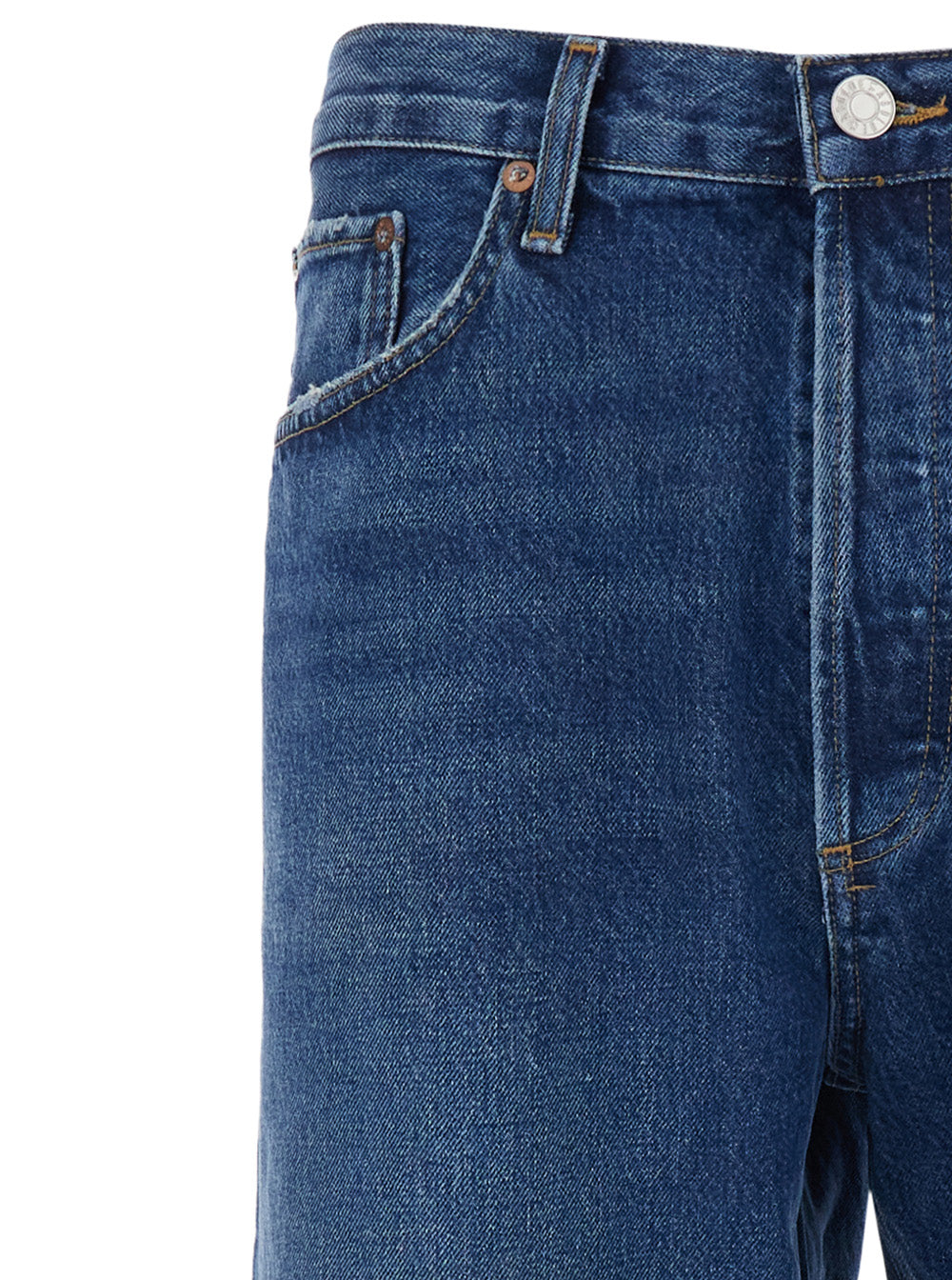 Mens 90s Jeans with Five-Pocket Design in Blue Denim Blu Regenerative Cotton