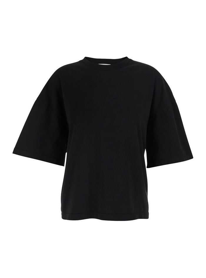 Black T-Shirt ellery tee with Round Neck and Short Sleeves in Regenerative Cotton for Women Tshirts Polo Shirts