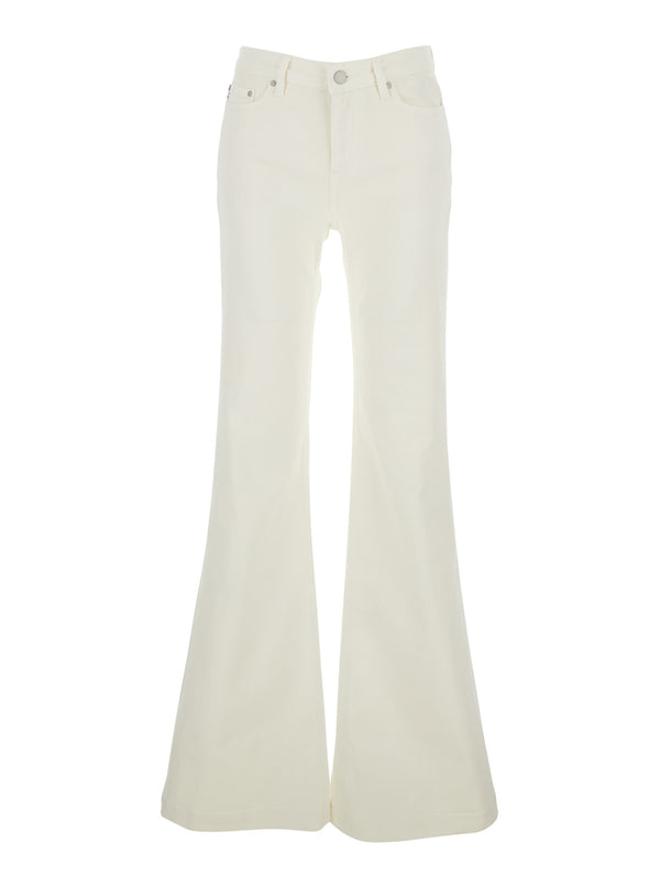 Jeans Flared White Cotton