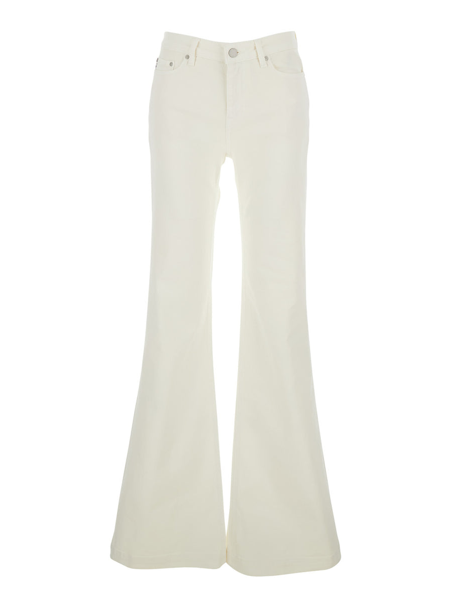 Jeans Flared White Cotton