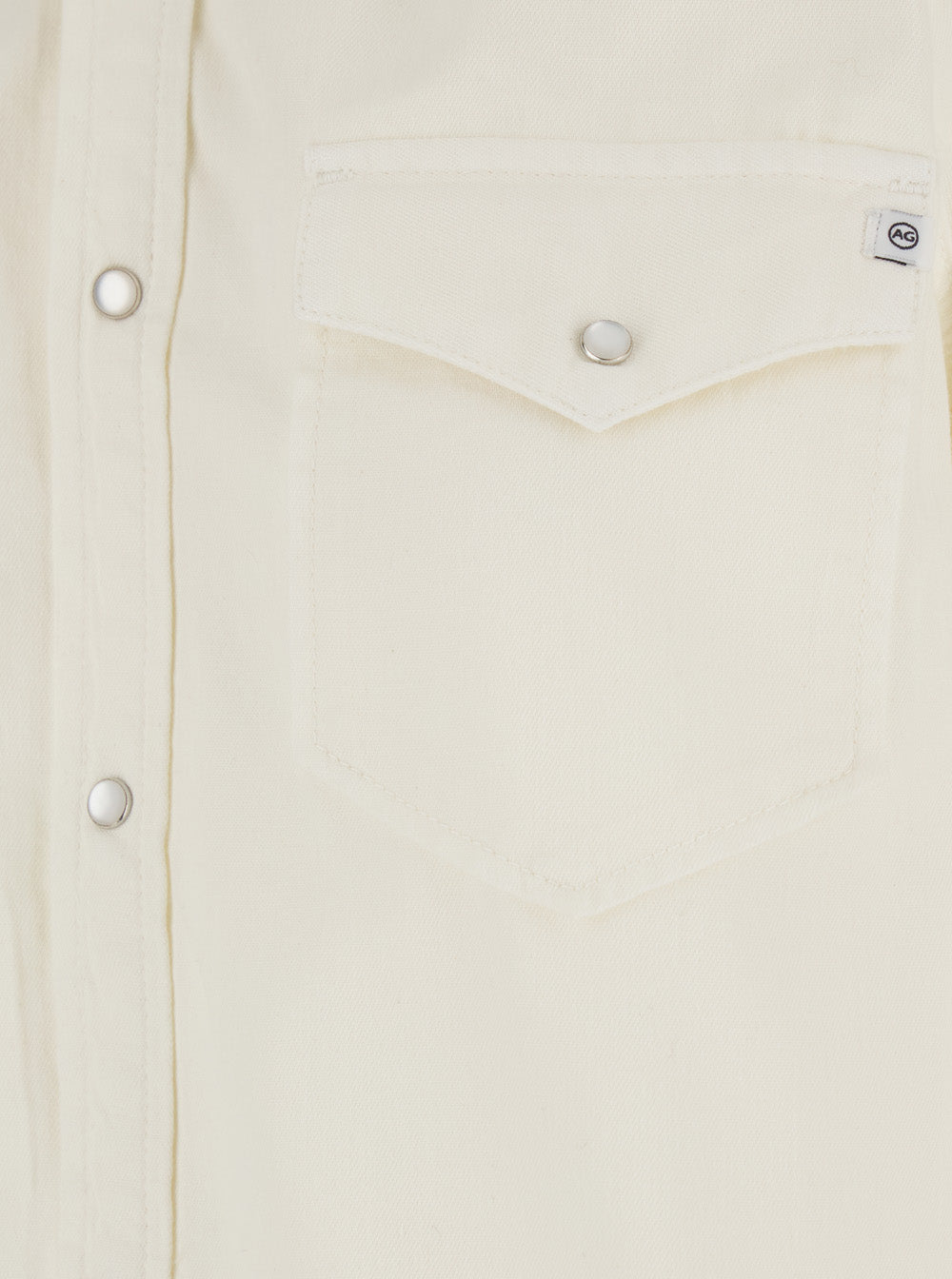 Noiki White Shirt with Pointed Collar and Two Patch Pockets on the Front in Cotton for Women Blouses