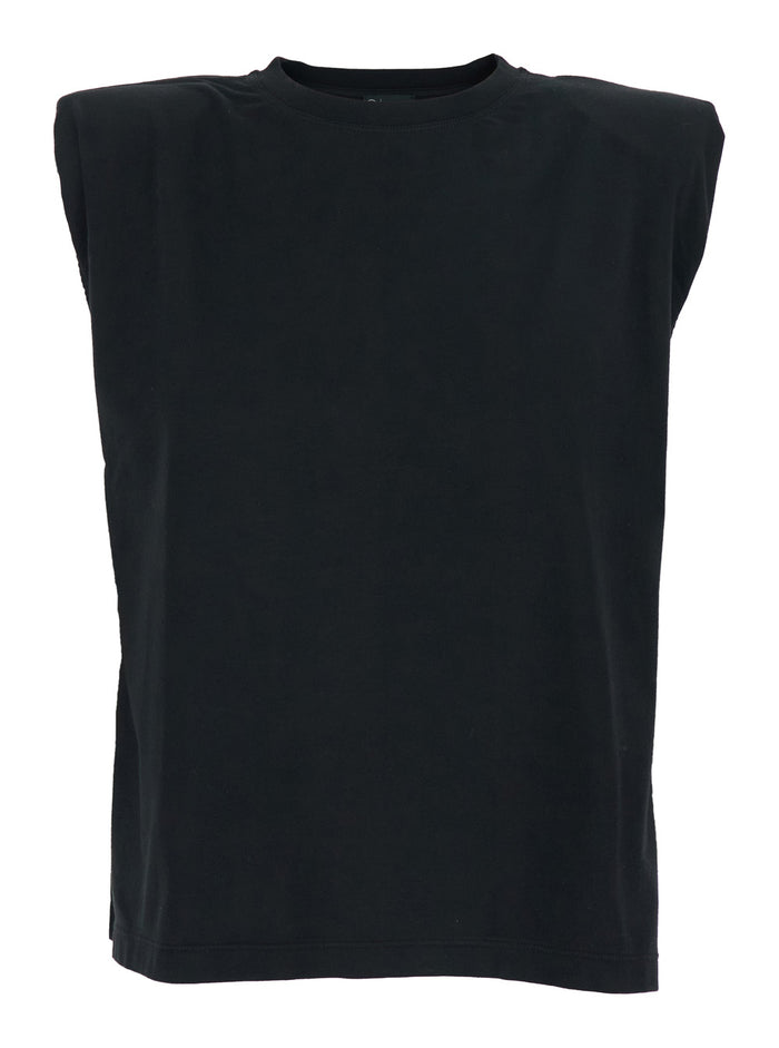 Black Cotton Logo Back Top for Women Tshirts And Polo Shirts