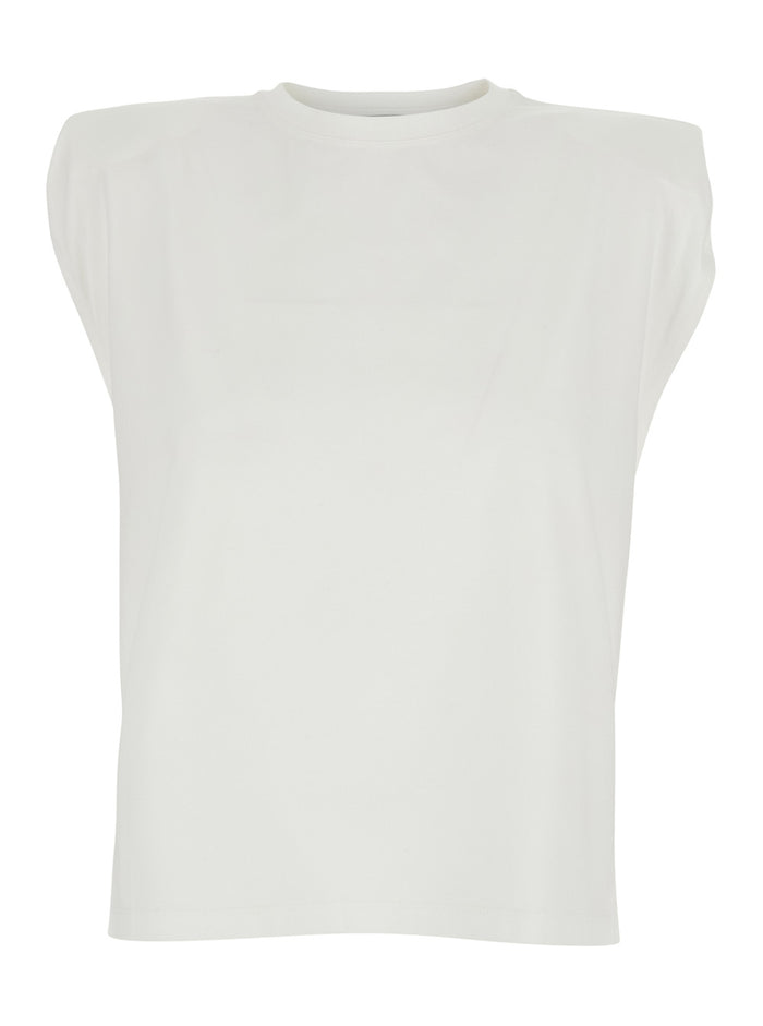White Cotton Logo Back Top for Women Tshirts And Polo Shirts