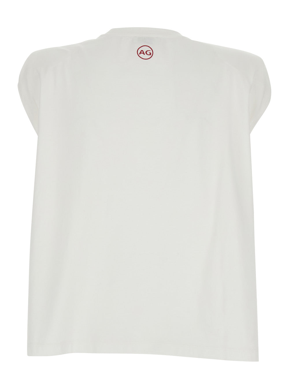White Cotton Logo Back Top for Women Tshirts And Polo Shirts