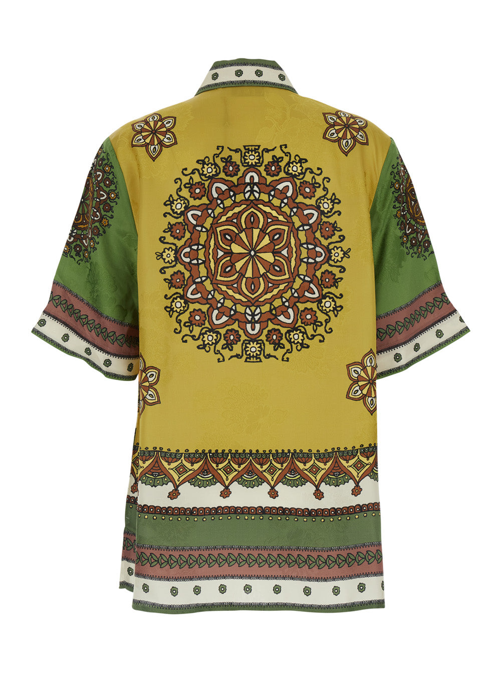 Shirt Contina with Classic Collar and All-Over Geometric Print in Multicolor Viscose for Women Blouses