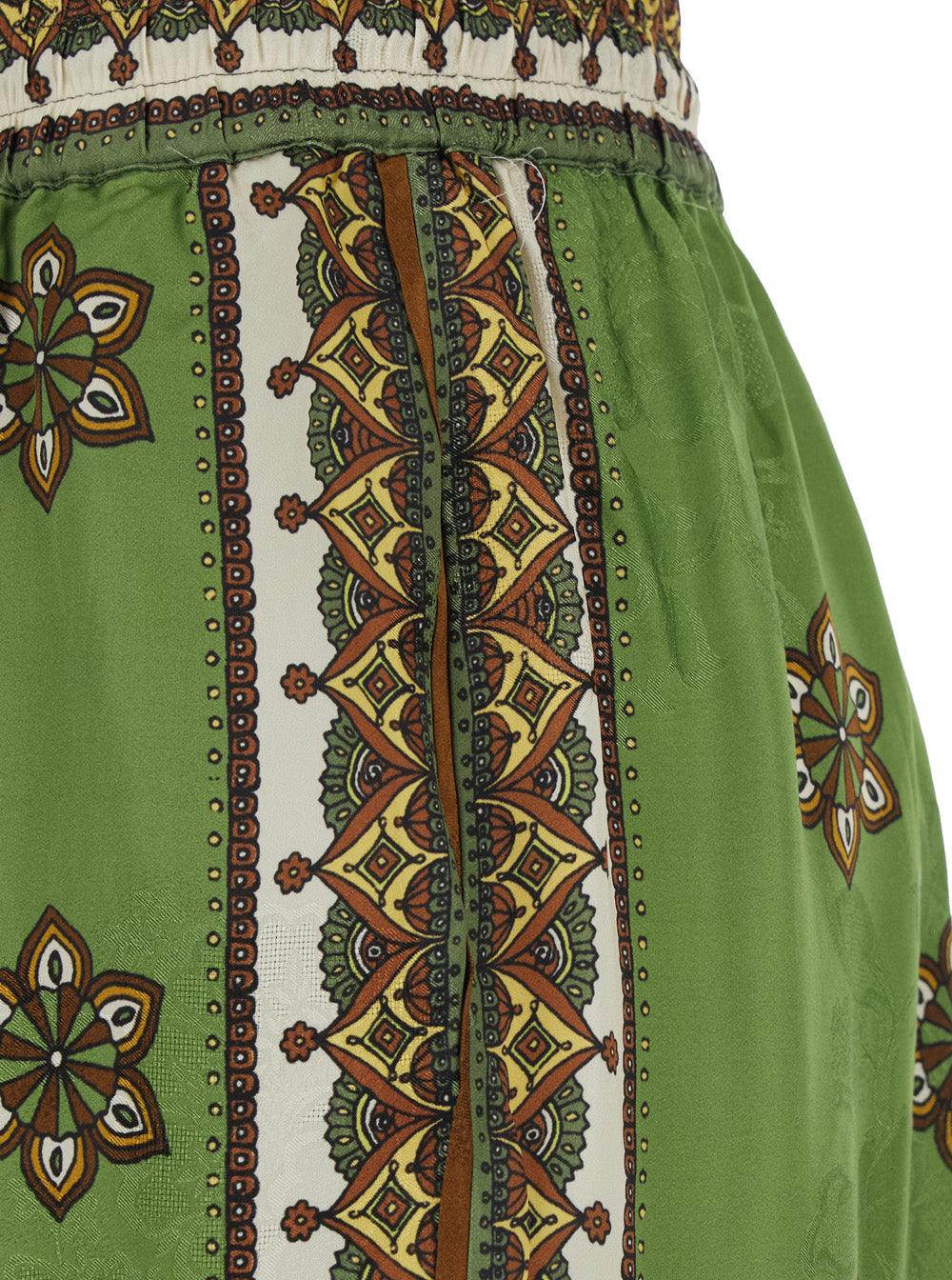 Contina Multicolor Pants with Elastic Drawstring Waist and All-Over Print in Viscose Woman Trousers
