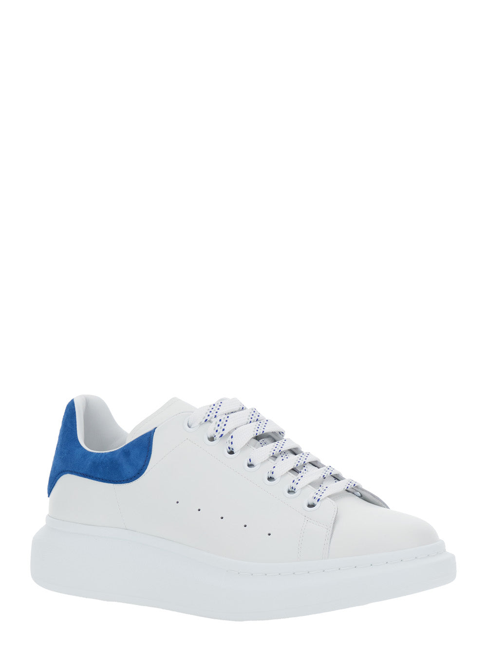 White Low Top Sneakers with Logo Lettering on Tongue and Heel in Leather Man Calf