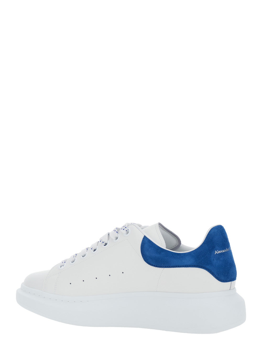 White Low Top Sneakers with Logo Lettering on Tongue and Heel in Leather Man Calf