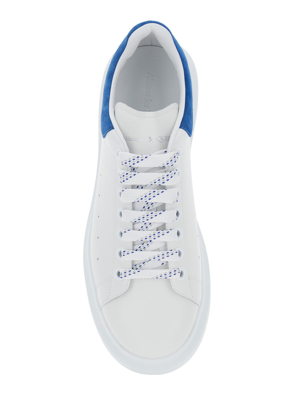 White Low Top Sneakers with Logo Lettering on Tongue and Heel in Leather Man Calf