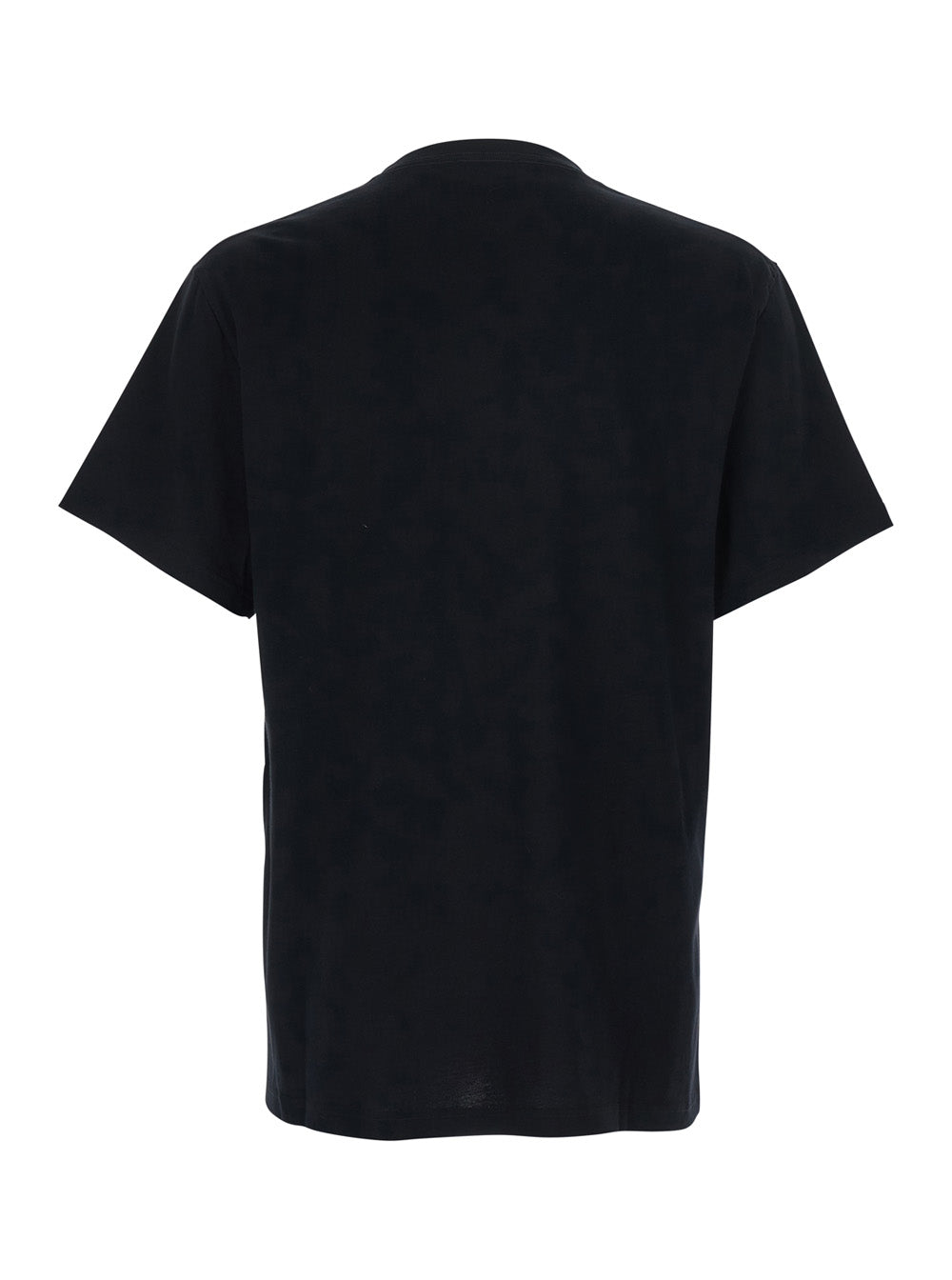 Mens Black Cotton Crew Neck T-Shirt with Front Print Tshirts And Polo Shirts