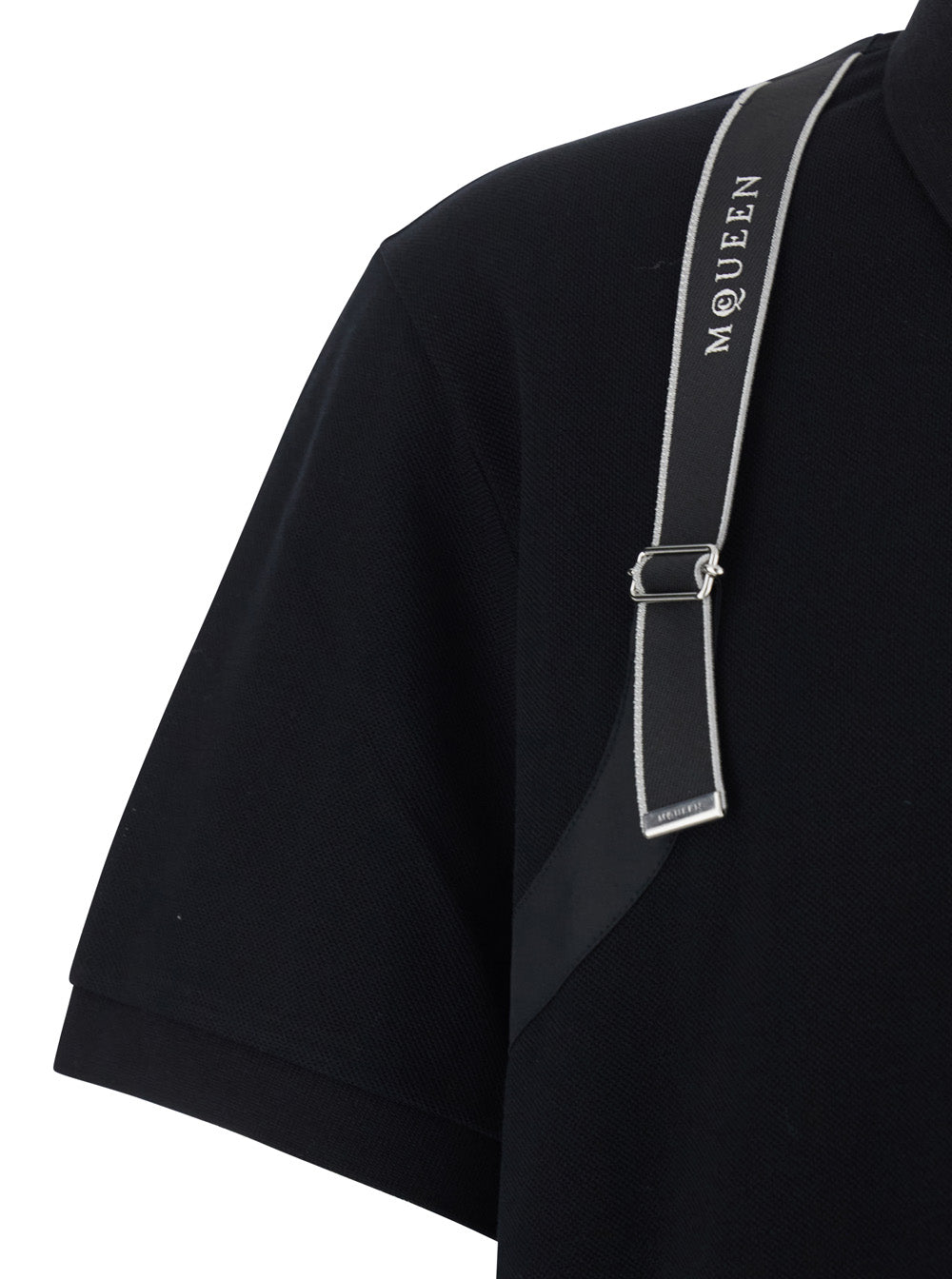 Harness Black Polo with Classic Collar and Logo Detail in Man Cotton Tshirts Shirts