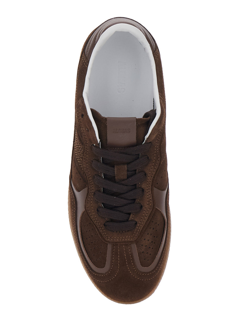 Sneaker Tb.490 Low Top with Engraved Logo Detail on the Side and Perforated Leather Details for Women Brown Cow Suede