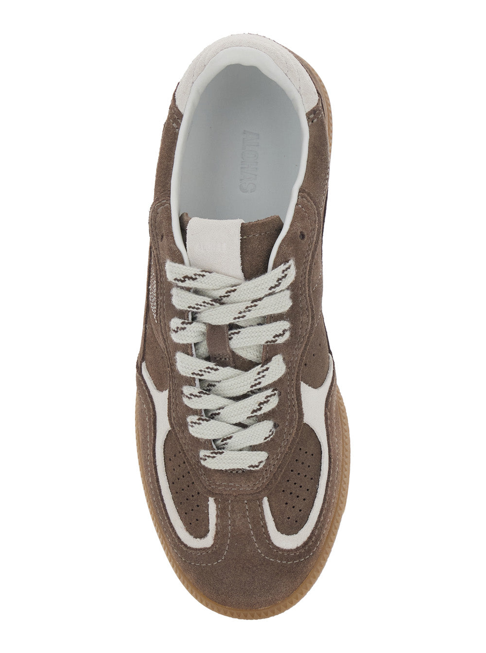 Sneaker Tb.490 Low Top with Engraved Logo Detail on the Side and Perforated Leather Details for Women Brown Cow Suede