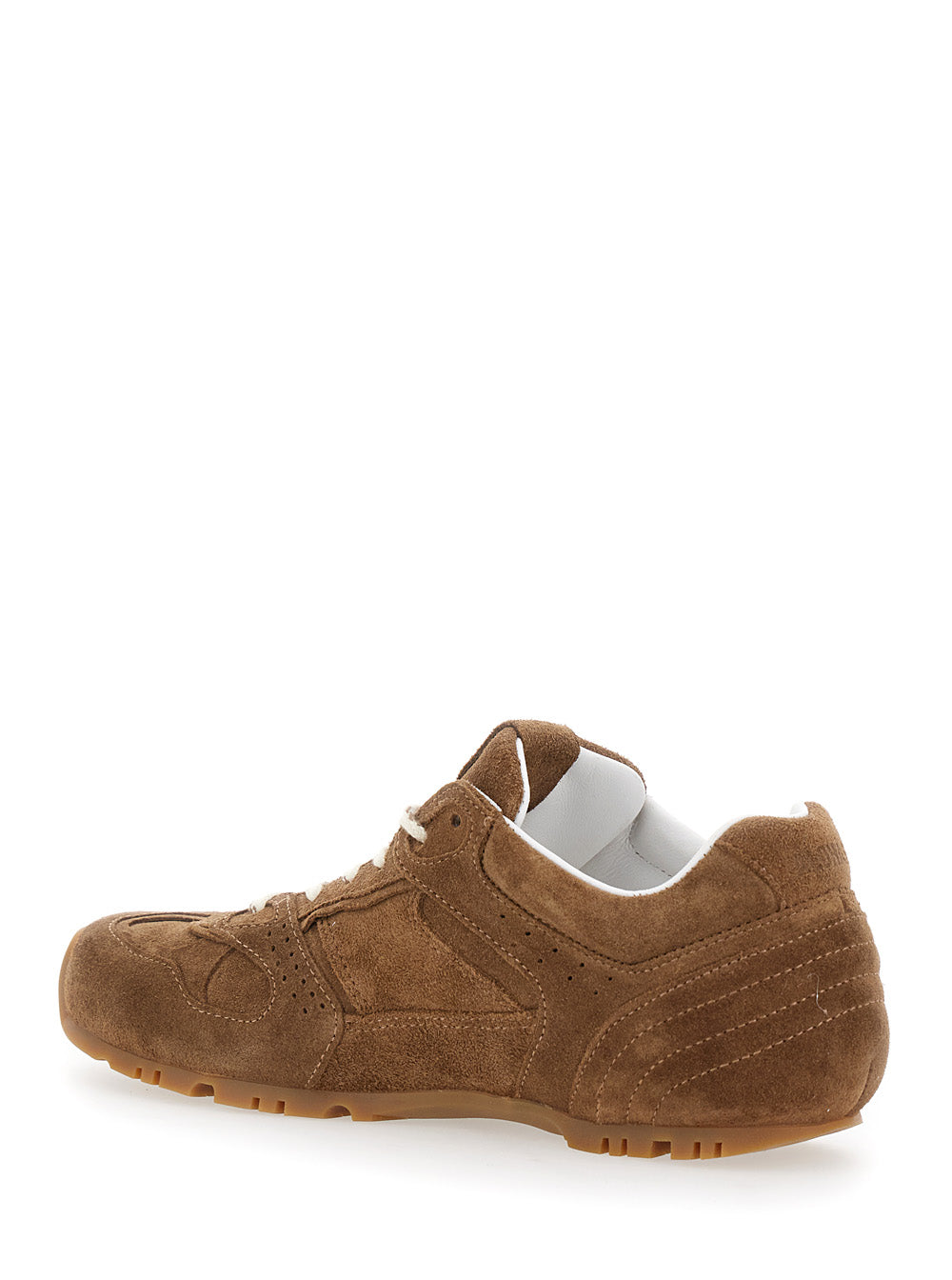Sneaker Tb.56 Low Top with Logo Lettering on the Tongue and Perforated Details in Brown Suede for Women Cow Leather