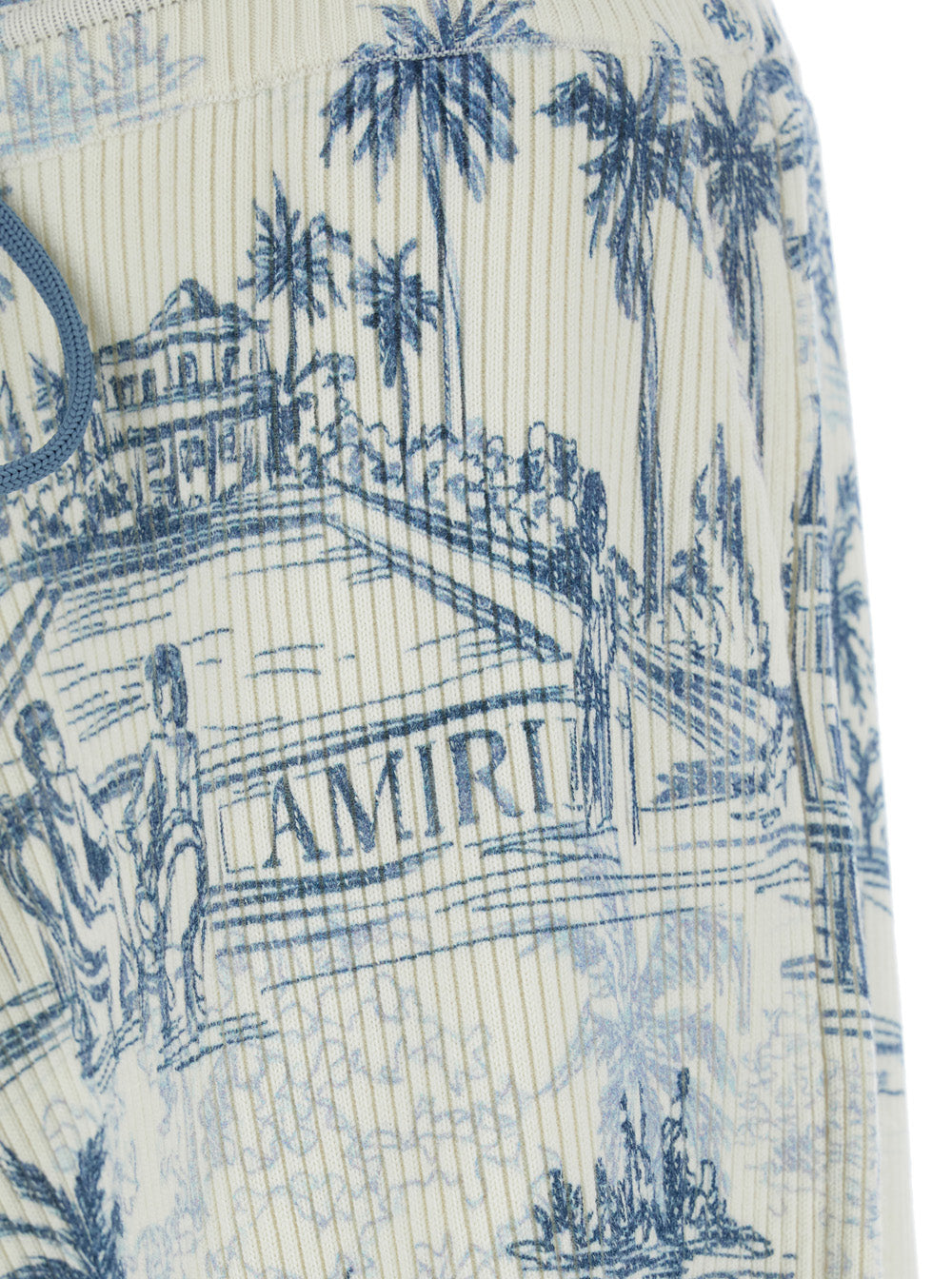Multicolor Bermuda with all-over print and drawstring in linen for Men Shorts