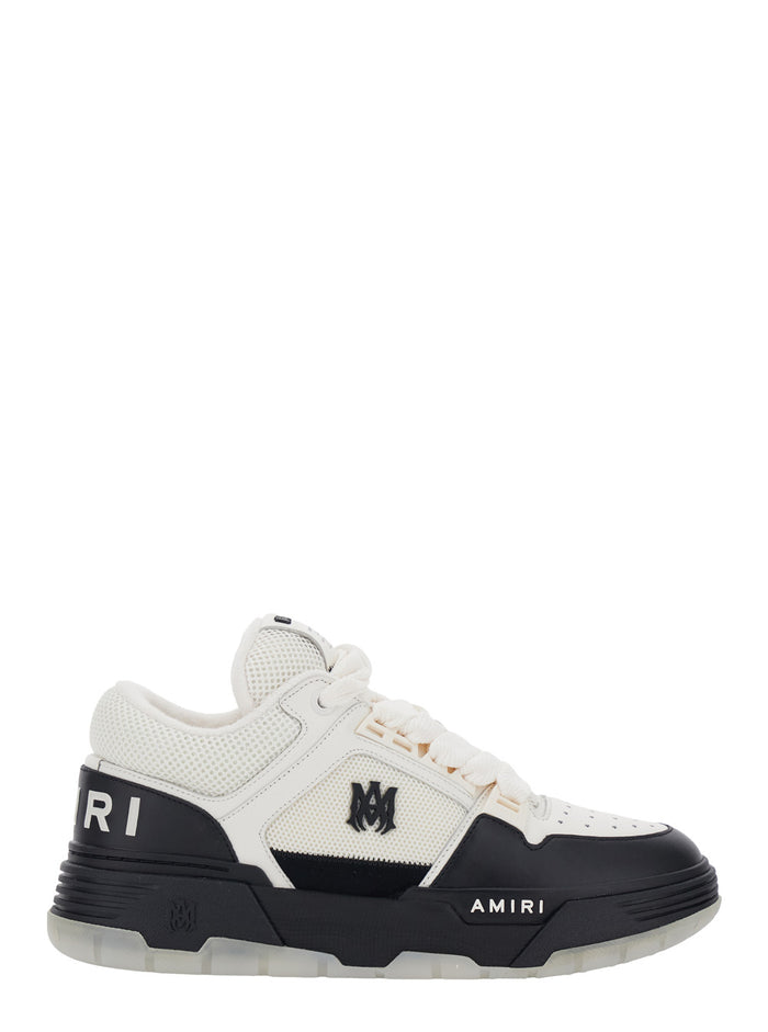 Sneaker Ma-1 Low Top With Logo Detail And Mesh Inserts Black Fabric Leather For Men White/black Cow