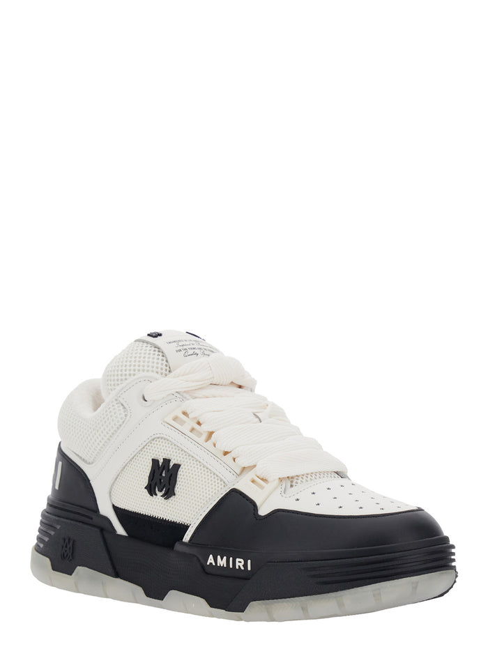 Sneaker Ma-1 Low Top With Logo Detail And Mesh Inserts Black Fabric Leather For Men White/black Cow
