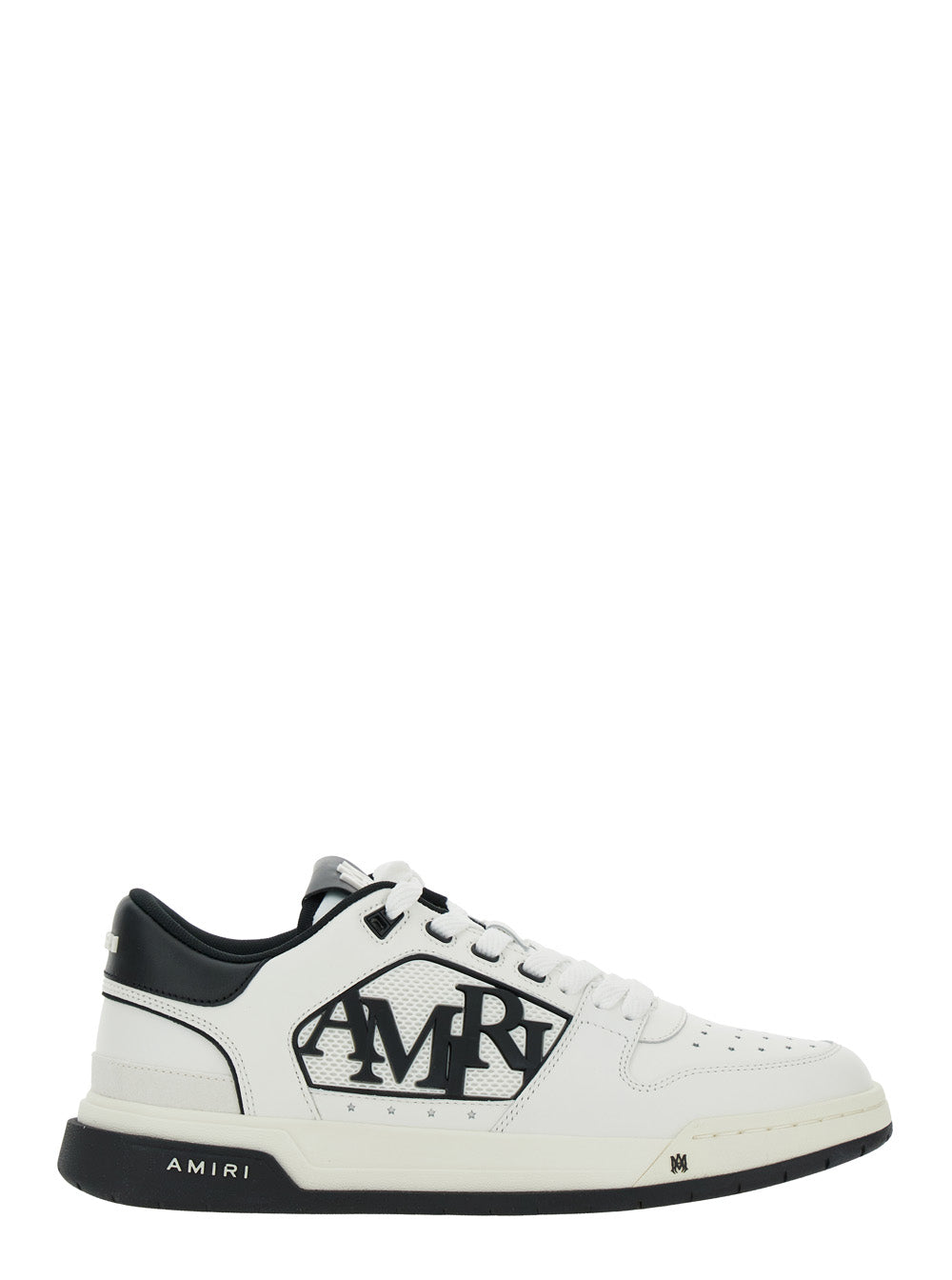 White Low Top Sneakers with Logo Patch on the Side and Contrasting Heel Leather Lettering for Men White/black Cow