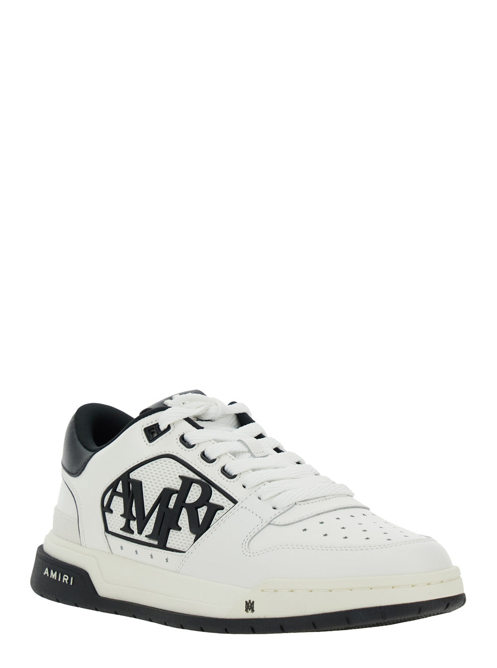White Low Top Sneakers with Logo Patch on the Side and Contrasting Heel Leather Lettering for Men White/black Cow