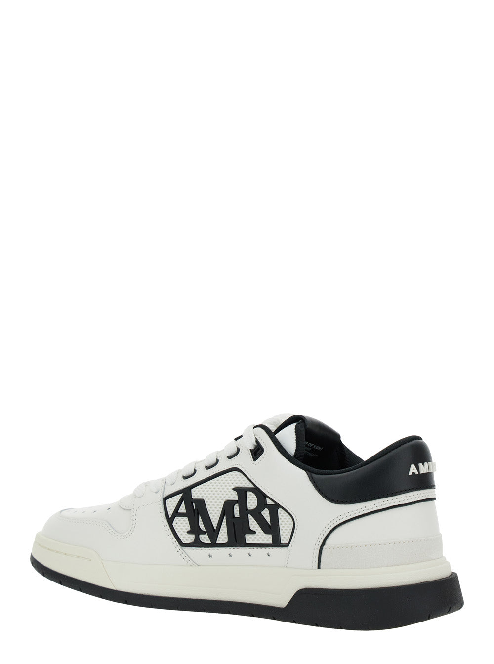 White Low Top Sneakers with Logo Patch on the Side and Contrasting Heel Leather Lettering for Men White/black Cow