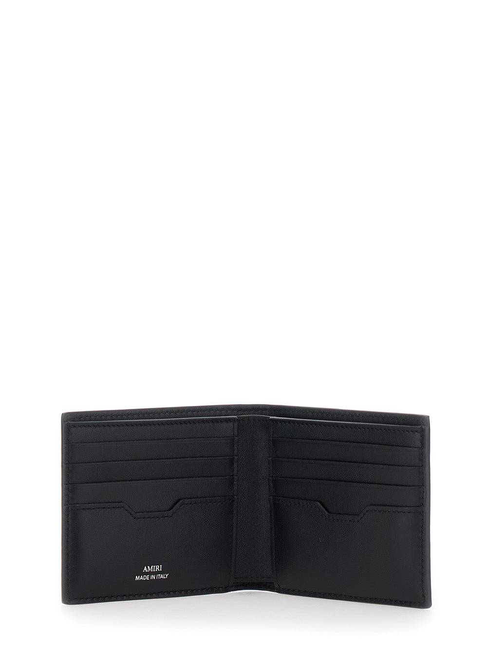 Black Ecoleather Logo All-Over Bi-Fold Wallet For Men Cotton Linen Polyurethane Leather Products
