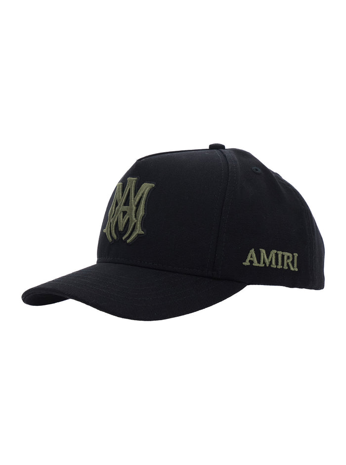 Black Cotton Baseball Cap With Front And Side Logo For Men Hats Gloves