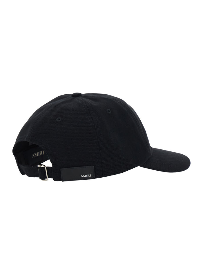 Black Baseball Cap With Maxi Logo On The Front Cotton For Men Hats And Gloves
