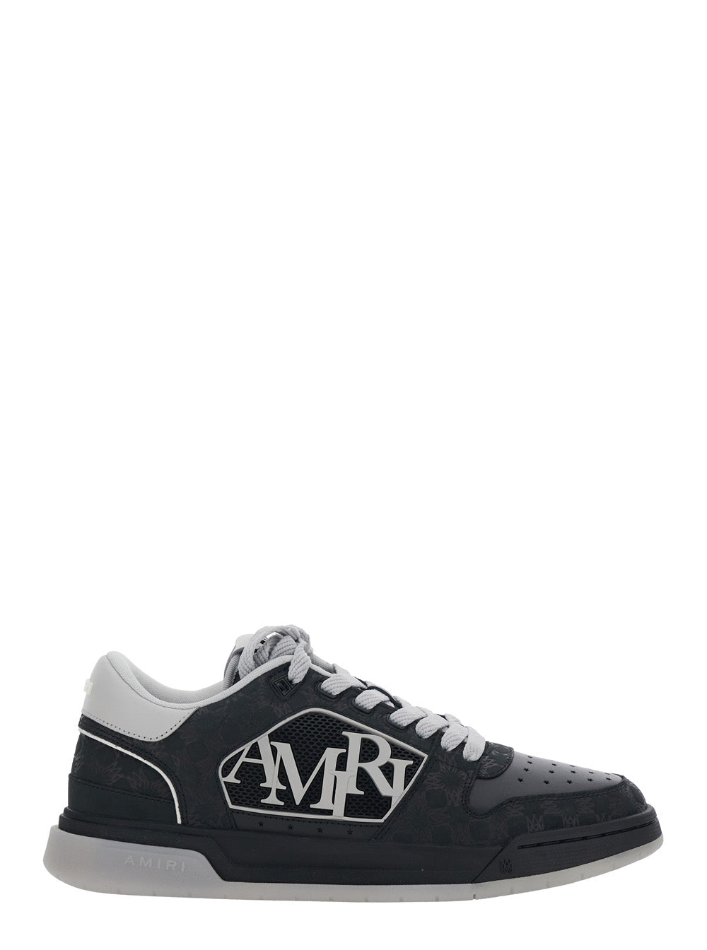 Sneaker Classic Low With Maxi Logo On The Side And Tone-On-Tone Ma Quad Motif Black Leather For Men Cow