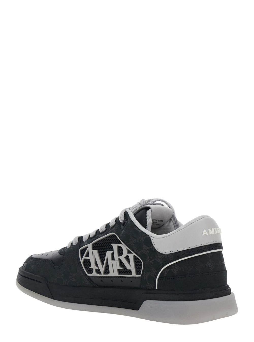 Sneaker Classic Low With Maxi Logo On The Side And Tone-On-Tone Ma Quad Motif Black Leather For Men Cow